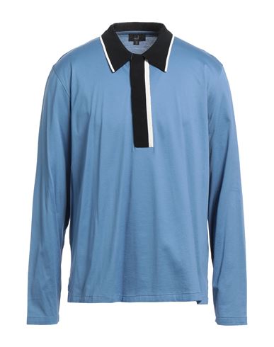 Dunhill Man Polo Shirt Light Blue Size Xxl Cotton