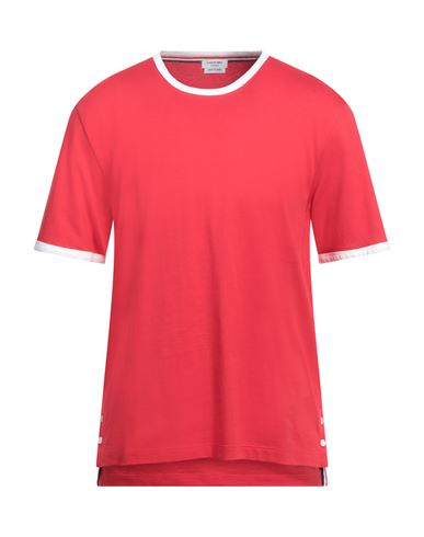 Thom Browne Man T-shirt Red Size 5 Cotton In Pink