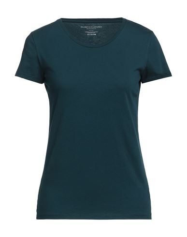 Majestic Filatures Woman T-shirt Dark Green Size 1 Cotton