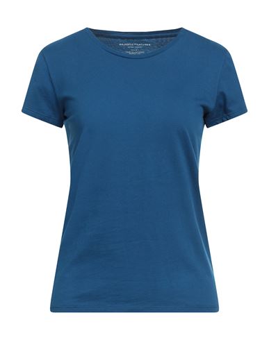 Majestic Filatures Woman T-shirt Bright Blue Size 1 Cotton