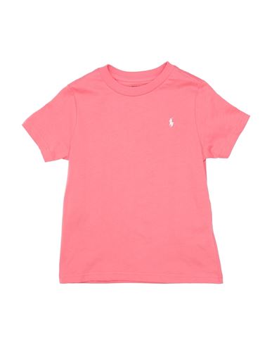 Polo Ralph Lauren Babies'  Cotton Jersey Crewneck Tee Toddler Boy T-shirt Coral Size 5 Cotton In Red