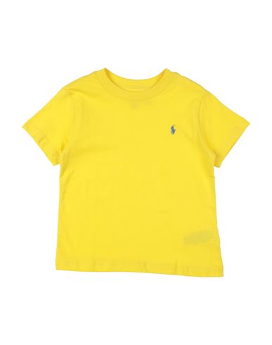 Shop Polo Ralph Lauren Cotton Jersey Crewneck Tee Toddler Boy T-shirt Yellow Size 4 Cotton