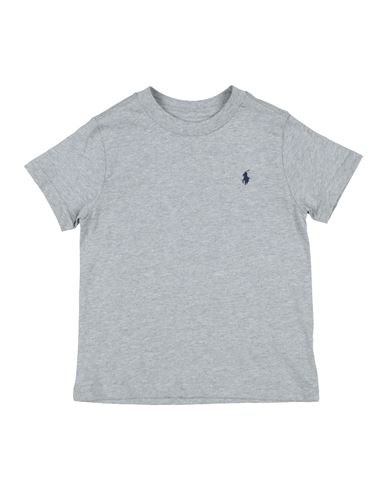 Polo Ralph Lauren Babies'  Cotton Jersey Crewneck Tee Toddler Boy T-shirt Light Grey Size 5 Cotton