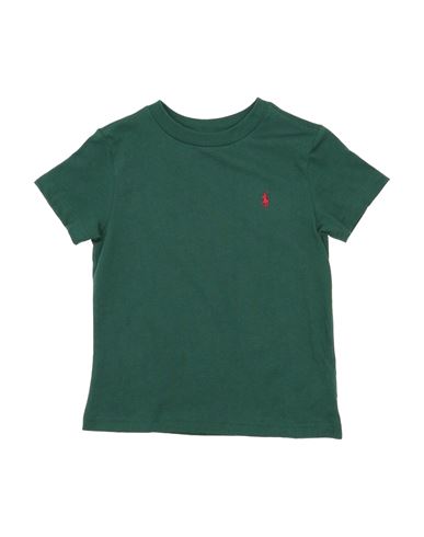 Polo Ralph Lauren Babies'  Cotton Jersey Crewneck Tee Toddler Boy T-shirt Emerald Green Size 5 Cotton