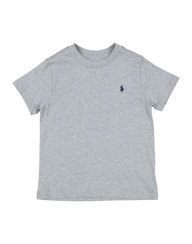 Polo Ralph Lauren Babies'  Cotton Jersey Crewneck Tee Toddler Boy T-shirt Light Grey Size 5 Cotton