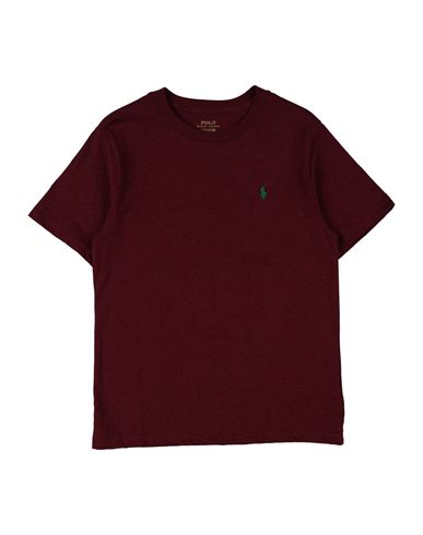 Polo Ralph Lauren Babies'  Cotton Jersey Crewneck Tee Toddler Boy T-shirt Burgundy Size 5 Cotton In Red
