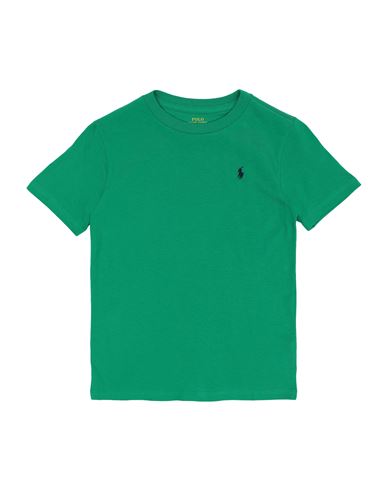 Polo Ralph Lauren Babies'  Cotton Jersey Crewneck Tee Toddler Boy T-shirt Green Size 5 Cotton