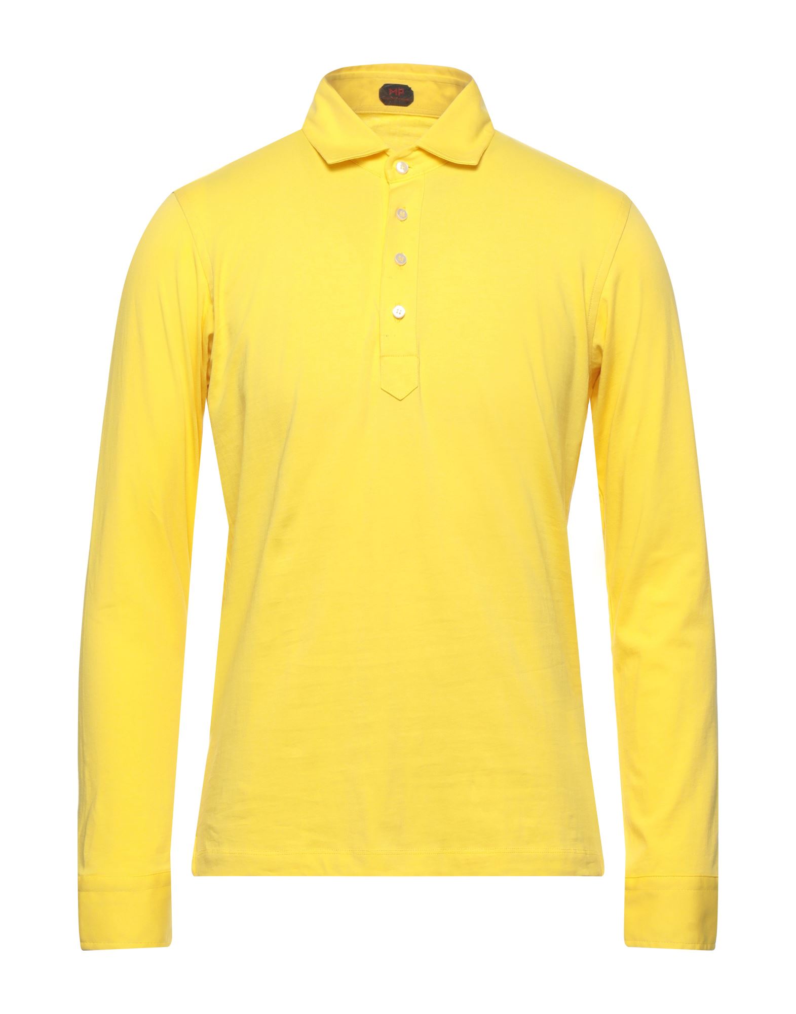 Shop Mp Massimo Piombo Man Polo Shirt Yellow Size S Cotton