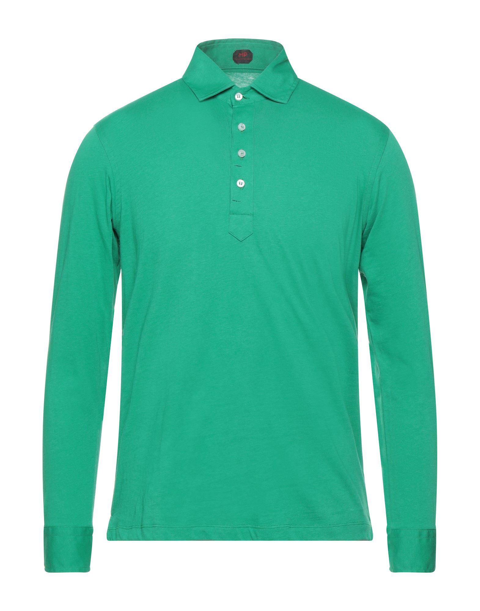 MP MASSIMO PIOMBO MP MASSIMO PIOMBO MAN POLO SHIRT EMERALD GREEN SIZE M COTTON