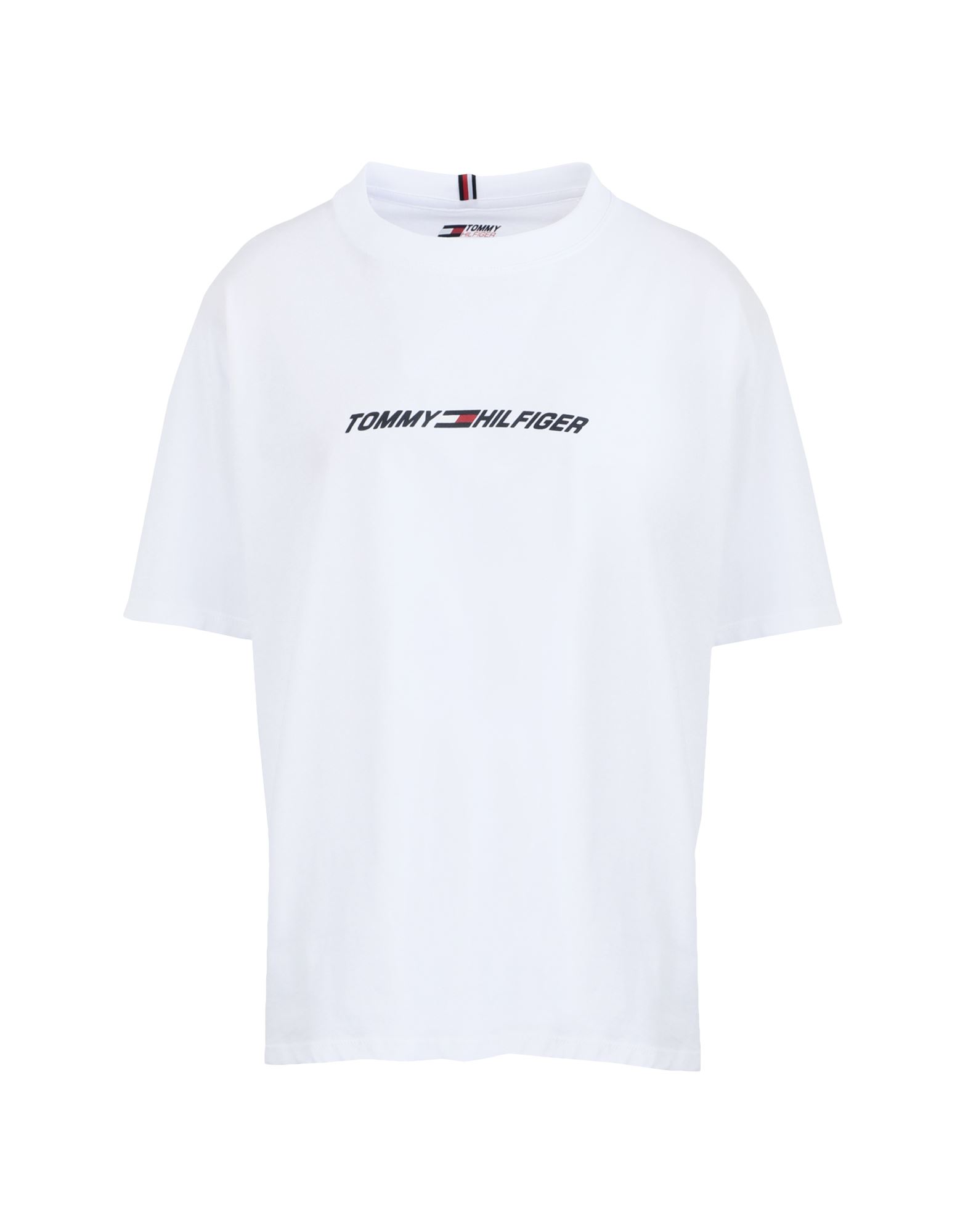 《セール開催中》TOMMY HILFIGER レディース T シャツ ホワイト L オーガニックコットン RELAXED C-NK GRAPHIC