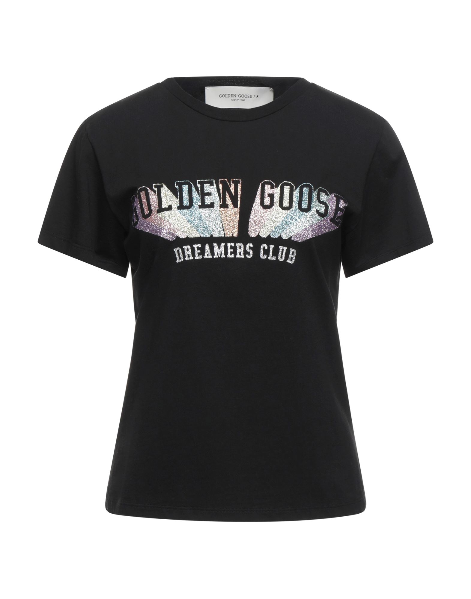Golden Goose Golden Glitter Logo Print T-shirt In Black