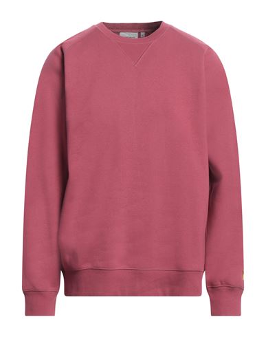 Shop Carhartt Man Sweatshirt Magenta Size Xl Cotton, Polyester