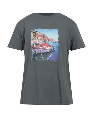 Cooperativa Pescatori Posillipo Man T-shirt Grey Size Xl Cotton, Elastane