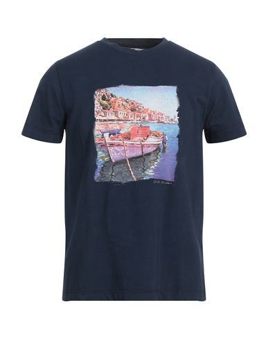 Cooperativa Pescatori Posillipo Man T-shirt Navy Blue Size S Cotton, Elastane