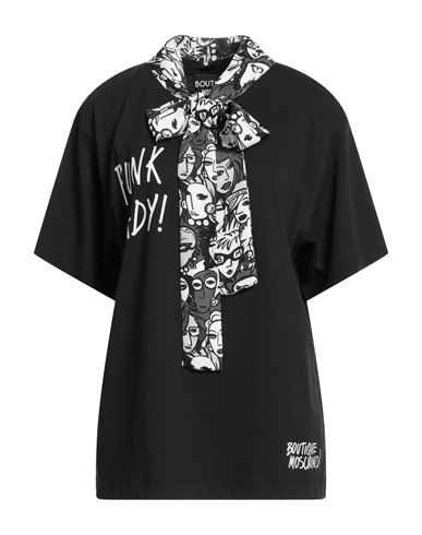 Woman T-shirt Black Size 4 Cotton, Viscose