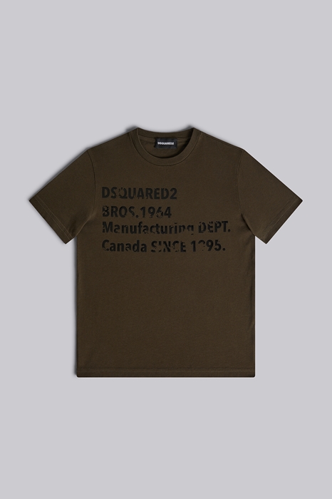 Dsquared2 Kids Short Sleeve T-shirt In Military Green Dark