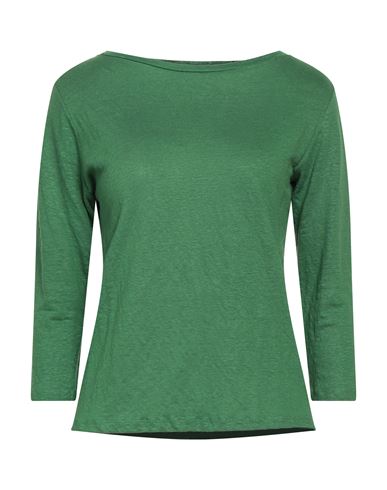 Majestic Filatures Woman T-shirt Green Size 0 Linen, Elastane