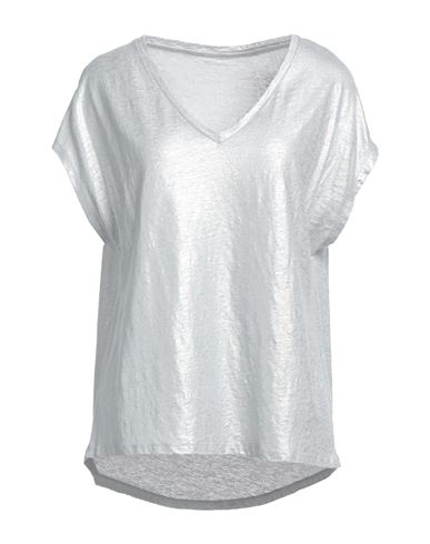 Majestic Filatures Woman T-shirt Silver Size 1 Linen, Elastane