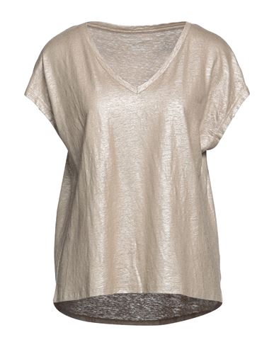 Majestic Filatures Woman T-shirt Gold Size 1 Linen, Elastane