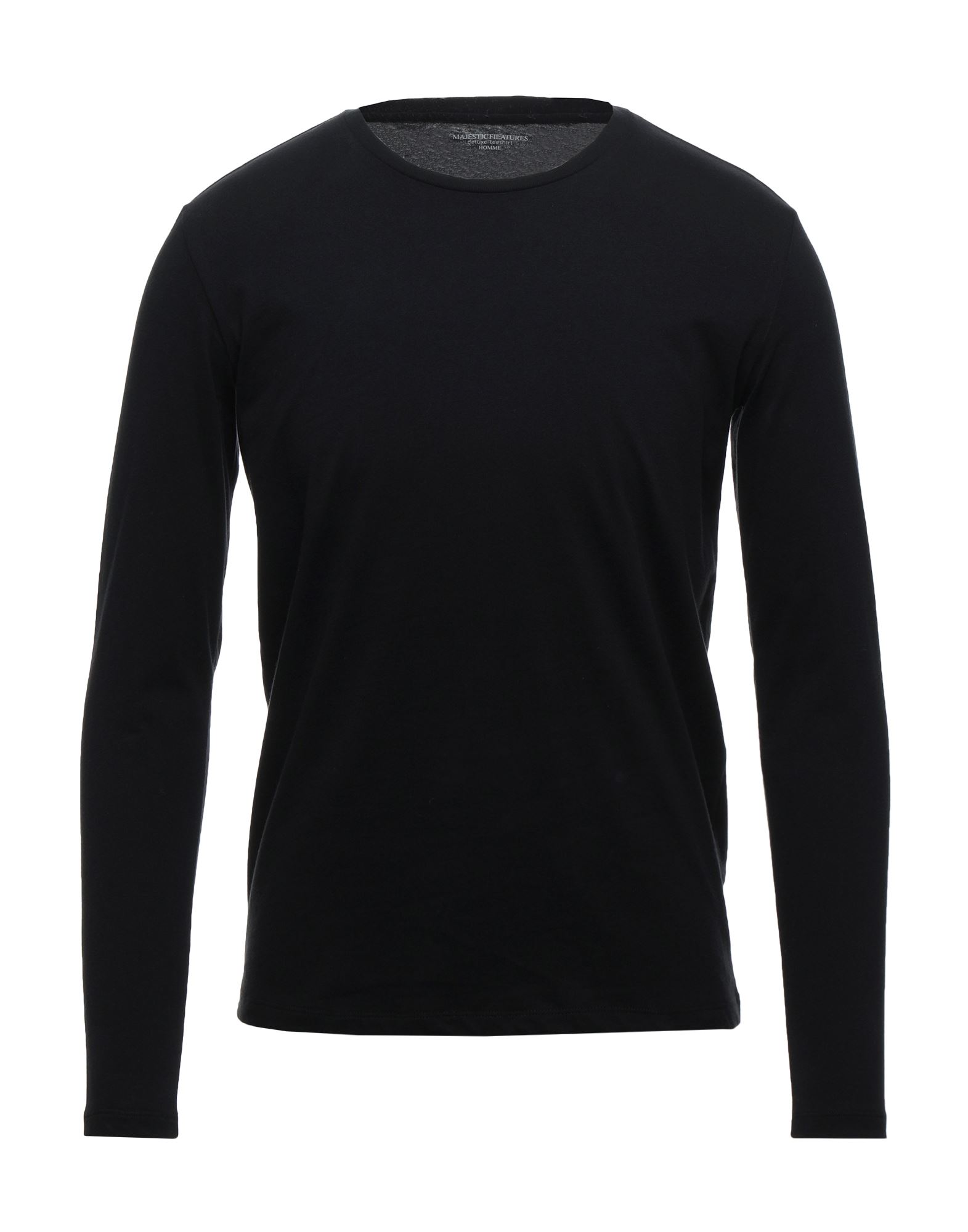 Majestic Basic Cotton T-shirt In Black