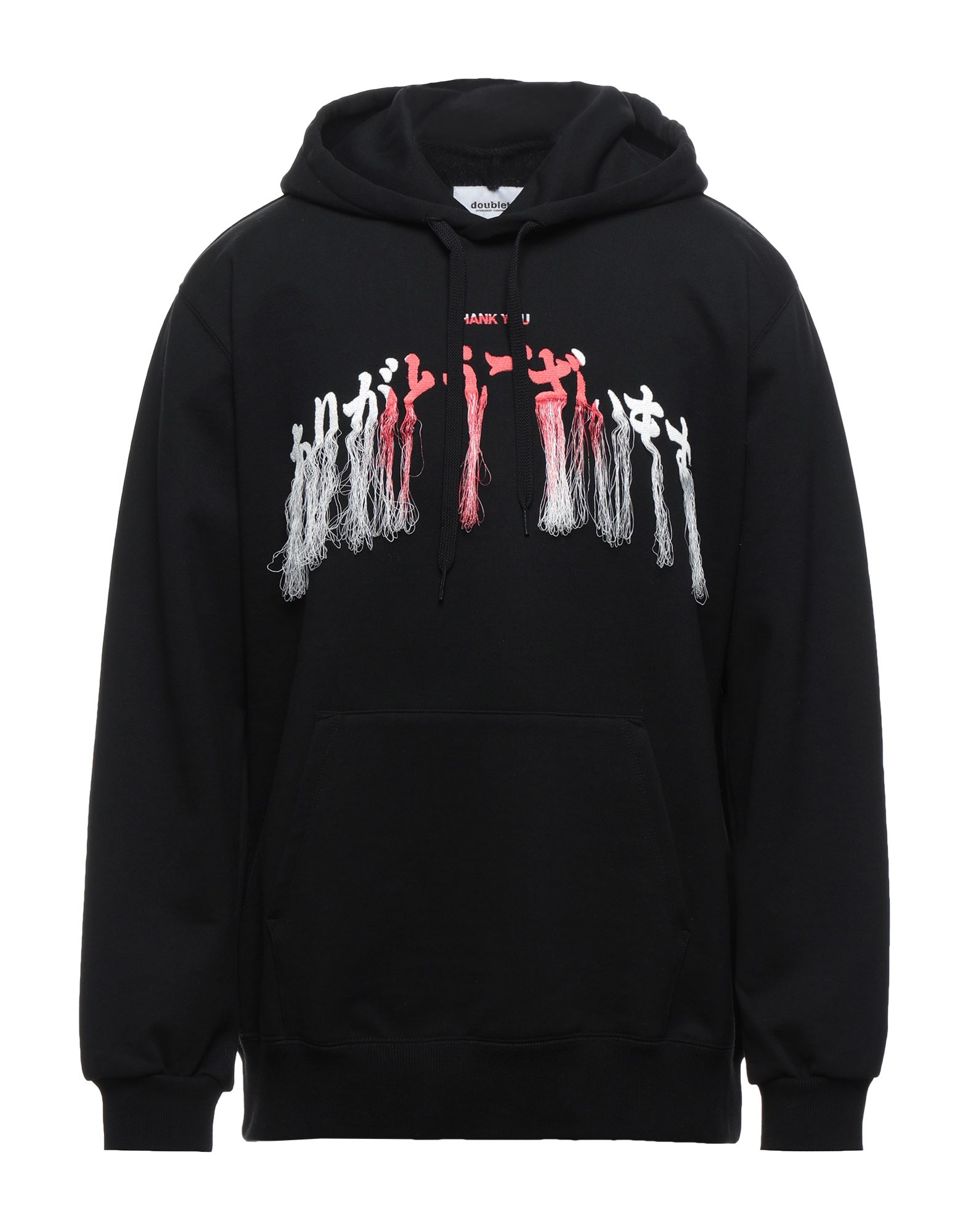doublet THANK YOU FRINGE  HOODIE タグ付き新品 Doublet Thank You Fringe Embroidered Hoodie In Black | ModeSens