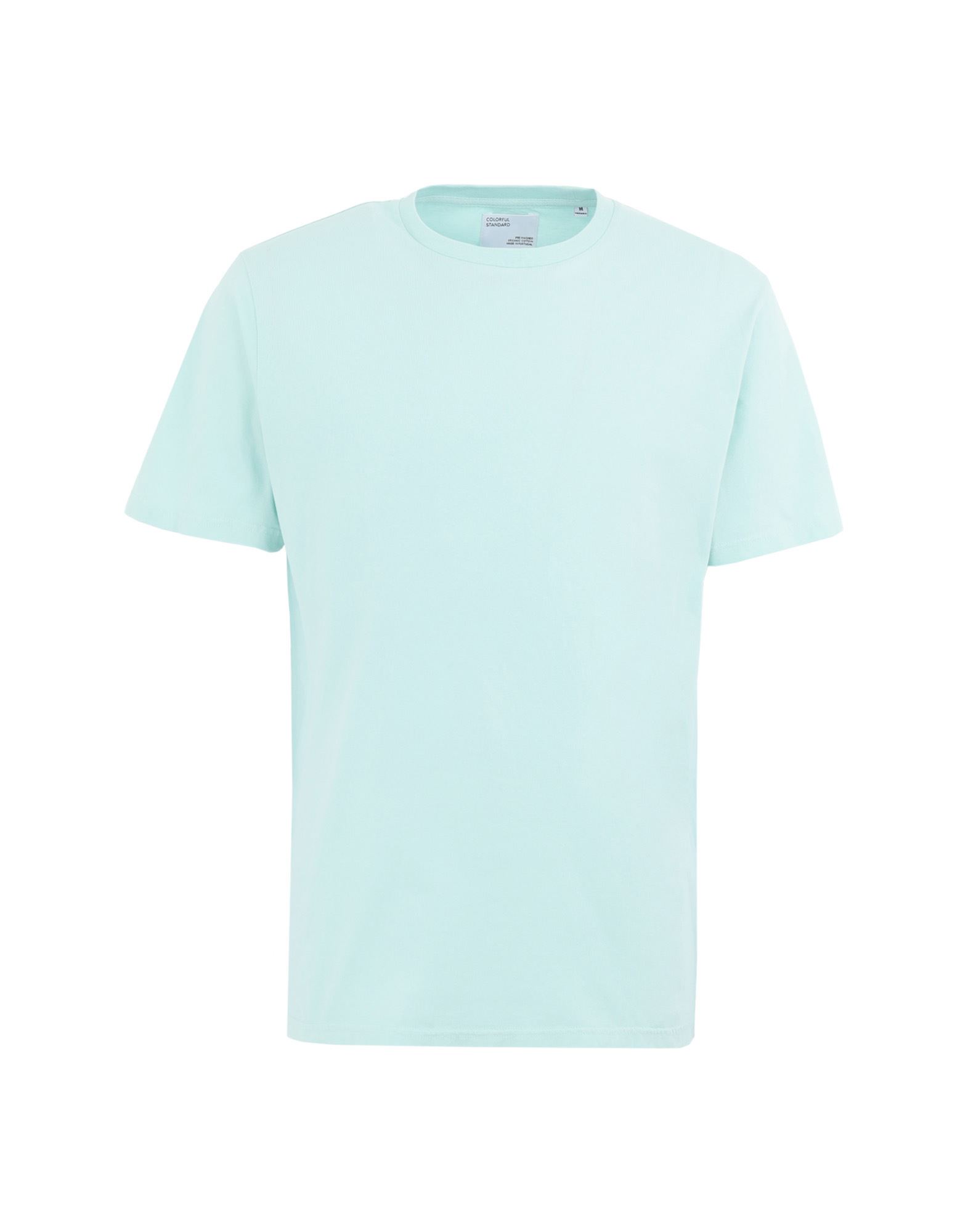 Shop Colorful Standard Man T-shirt Sky Blue Size S Organic Cotton In Green