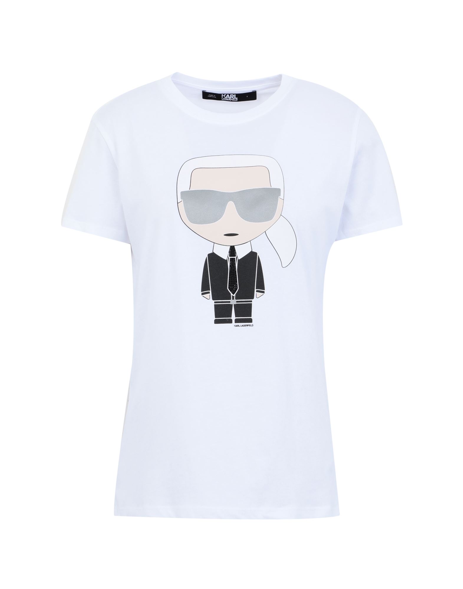 Shop Karl Lagerfeld Ikonik Karl T-shirt Woman T-shirt White Size M Organic Cotton