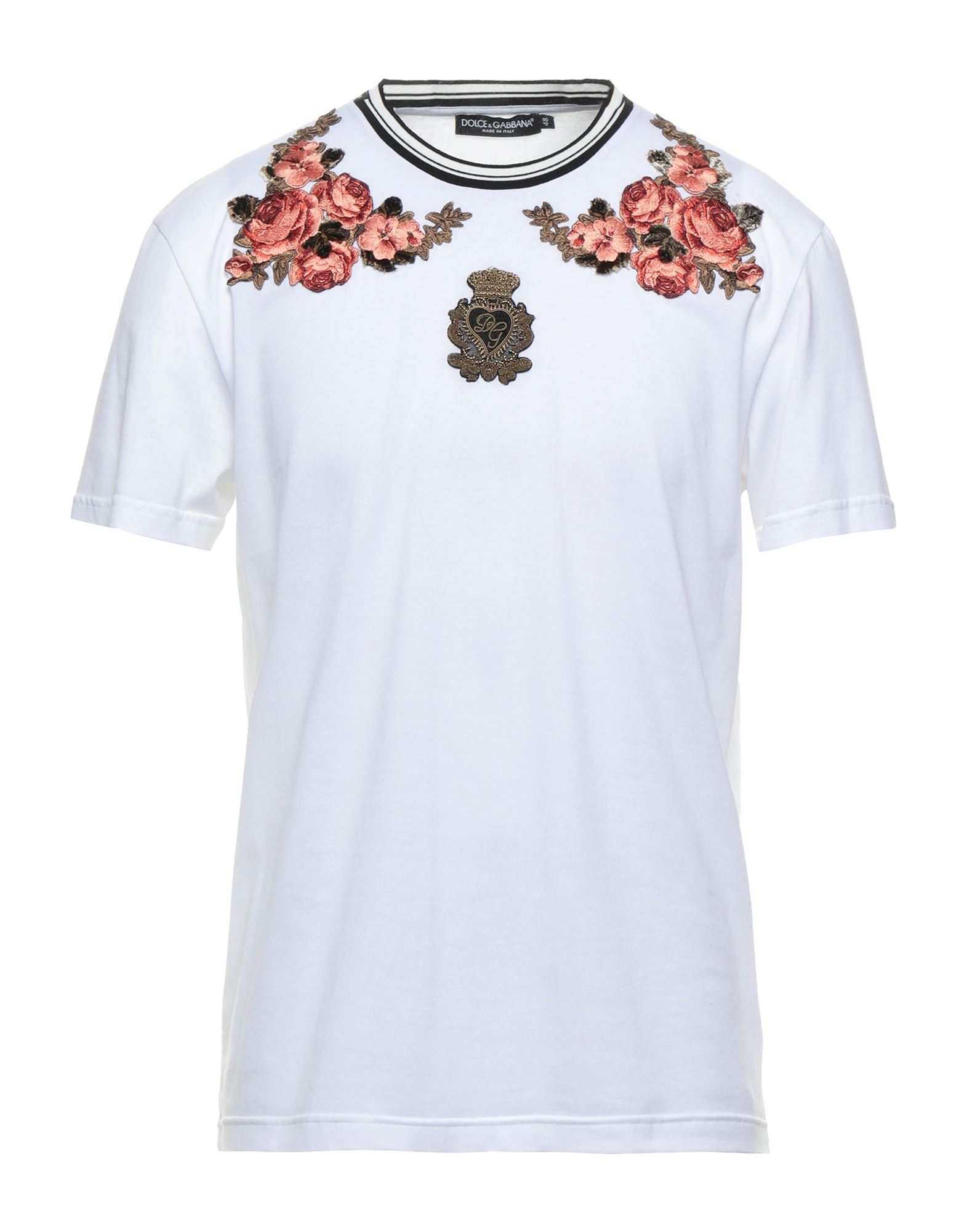 《セール開催中》DOLCE & GABBANA メンズ T シャツ ホワイト 50 コットン 100% / レーヨン / ポリエステル / 真鍮/ブラス / アセテート