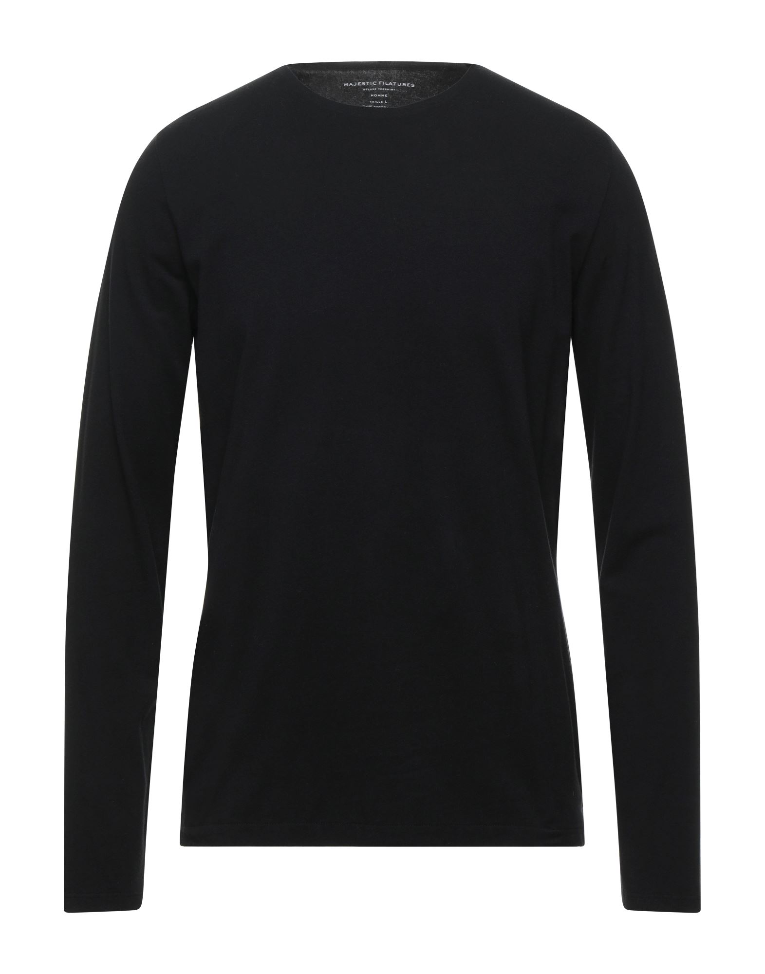 Majestic Basic Cotton T-shirt In Black