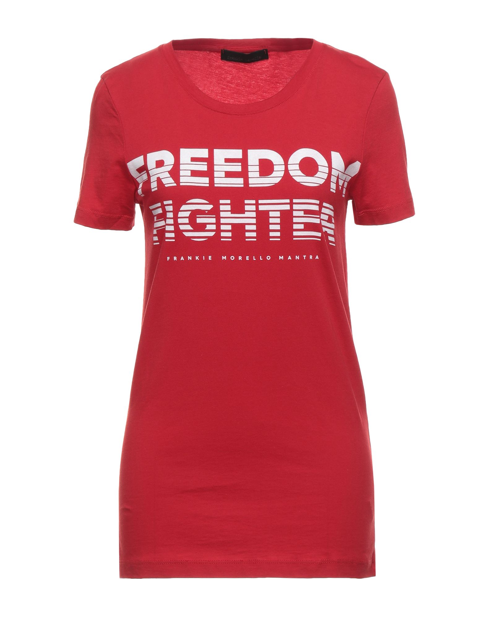 Shop Frankie Morello Woman T-shirt Red Size M Cotton, Elastane