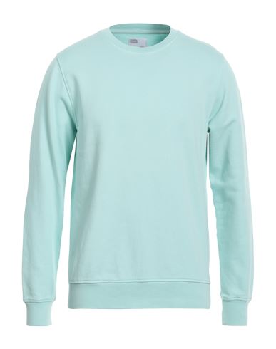 Colorful Standard Man Sweatshirt Turquoise Size Xl Organic Cotton In Blue