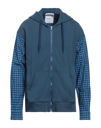 Shop Moschino Man Sweatshirt Slate Blue Size 44 Cotton