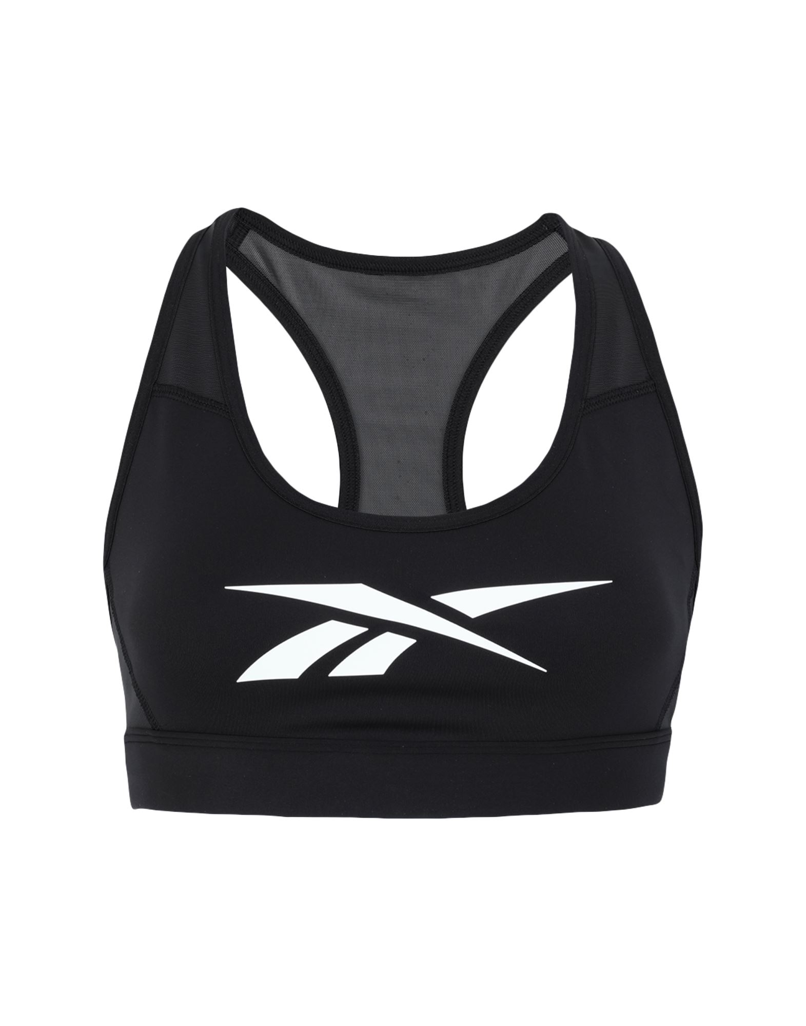 Shop Reebok S Lux Racer Pad Bra-read Woman Top Black Size Xs Recycled Polyester, Elastane