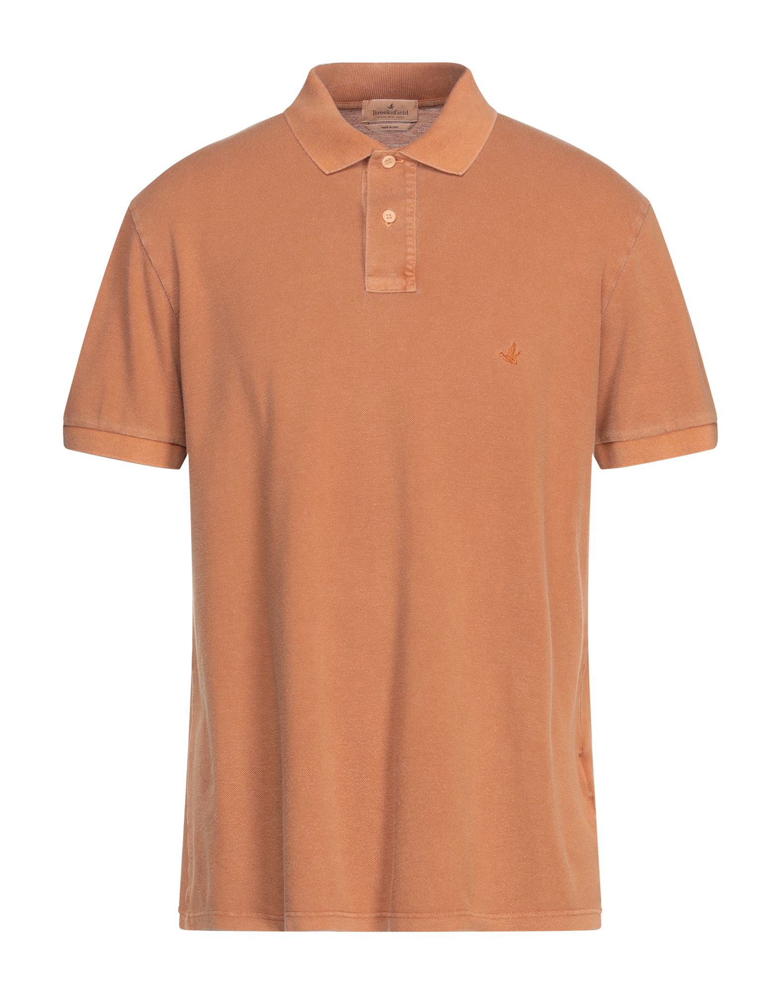 Brooksfield Polo Shirts In Camel