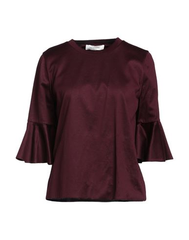 Valentino Woman Sweatshirt Burgundy Size S Cotton In Red