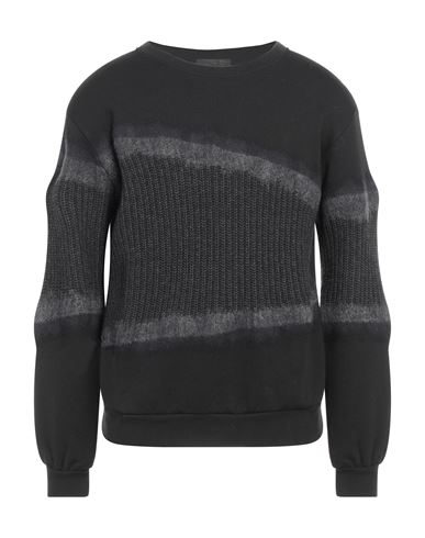 Lucques Man Sweatshirt Black Size S Cotton, Merino Wool