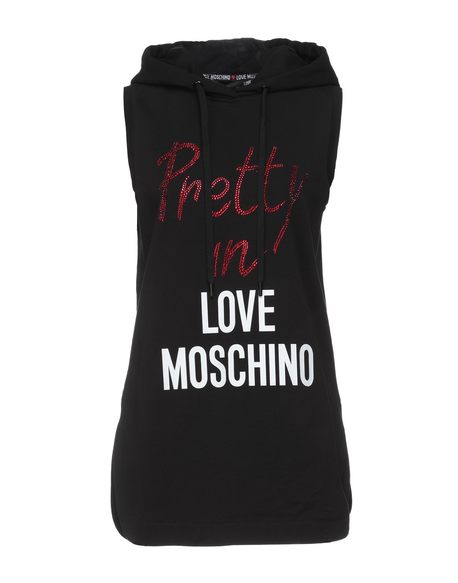 《セール開催中》LOVE MOSCHINO レディース スウェットシャツ ブラック 40 コットン 95% / ポリウレタン 5% / ガラス