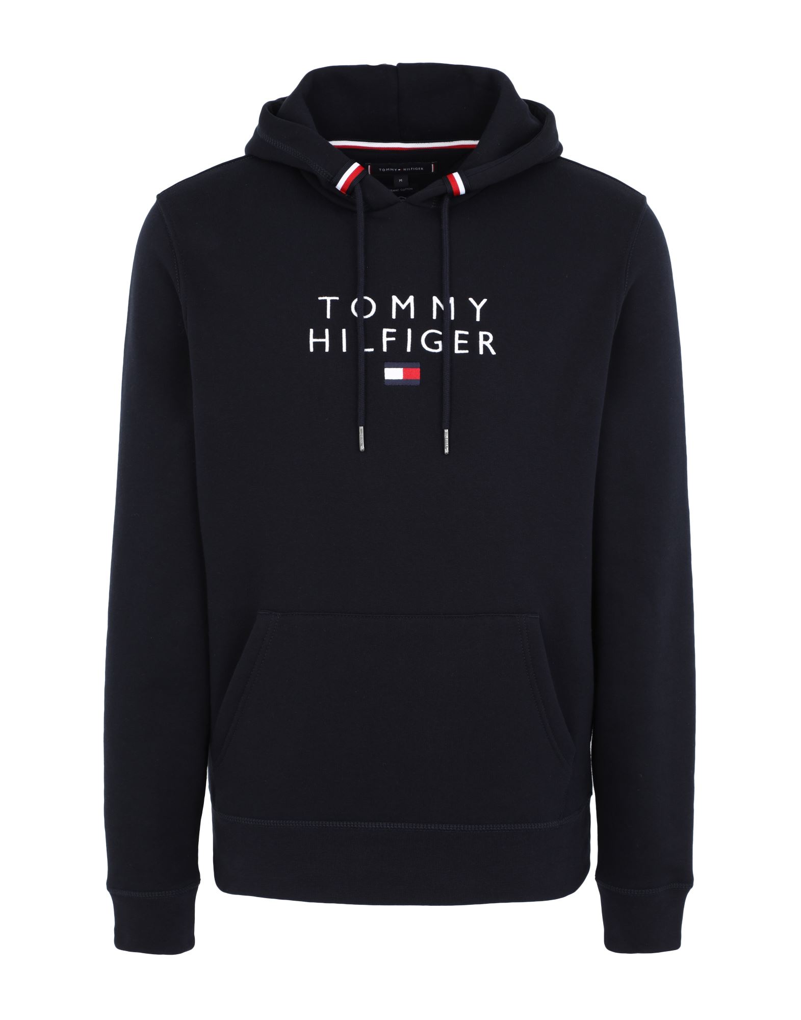 《セール開催中》TOMMY HILFIGER メンズ スウェットシャツ ダークブルー S オーガニックコットン 64% / ポリエステル 36% STACKED TOMMY FLAG KNITWEAR