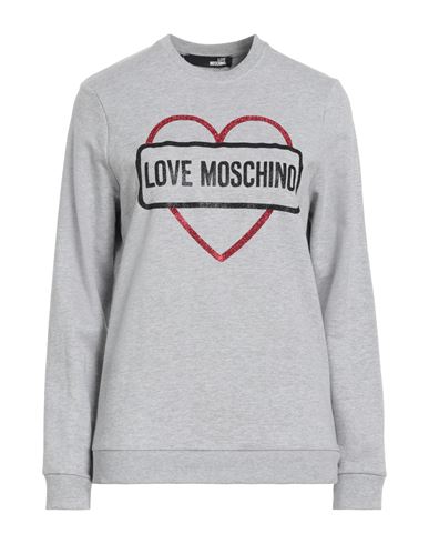 Shop Love Moschino Woman Sweatshirt Light Grey Size 4 Cotton