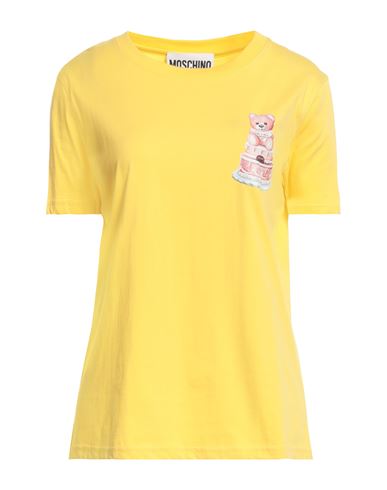 Moschino Woman T-shirt Yellow Size 10 Cotton