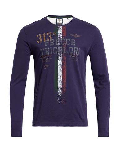 Aeronautica Militare Frecce Tricolori Man T-shirt Navy Size Xxl Cotton In Blue