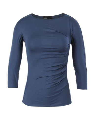 Emporio Armani Woman T-shirt Blue Size 14 Viscose, Elastane