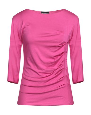 Emporio Armani Woman T-shirt Fuchsia Size 12 Viscose, Elastane In Pink