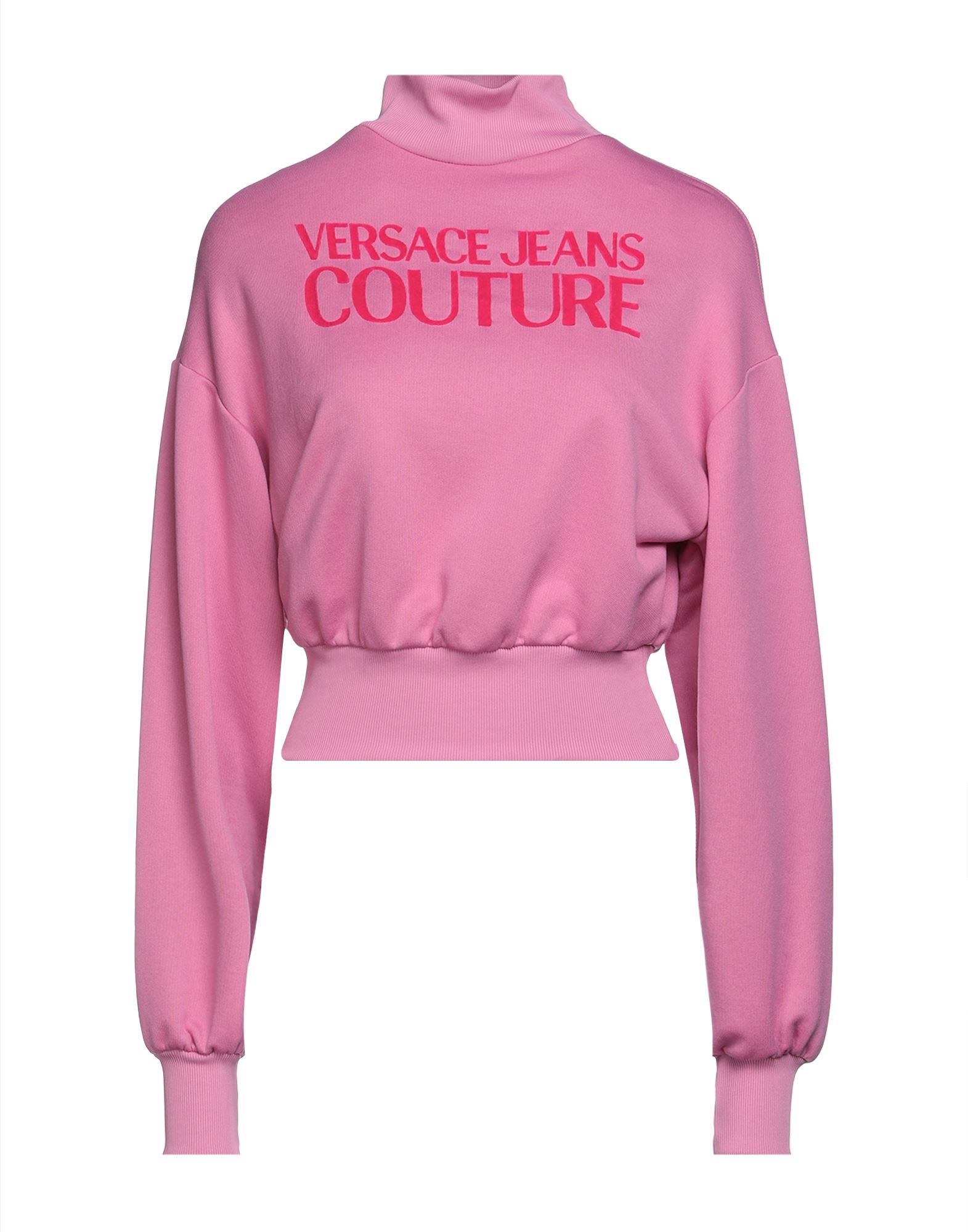 《セール開催中》VERSACE JEANS COUTURE レディース スウェットシャツ ピンク L ポリエステル 75% / コットン 25% / ポリウレタン