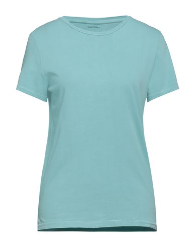 American Vintage Woman T-shirt Turquoise Size L Organic Cotton In Blue