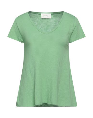 American Vintage Woman T-shirt Green Size S Cotton, Viscose
