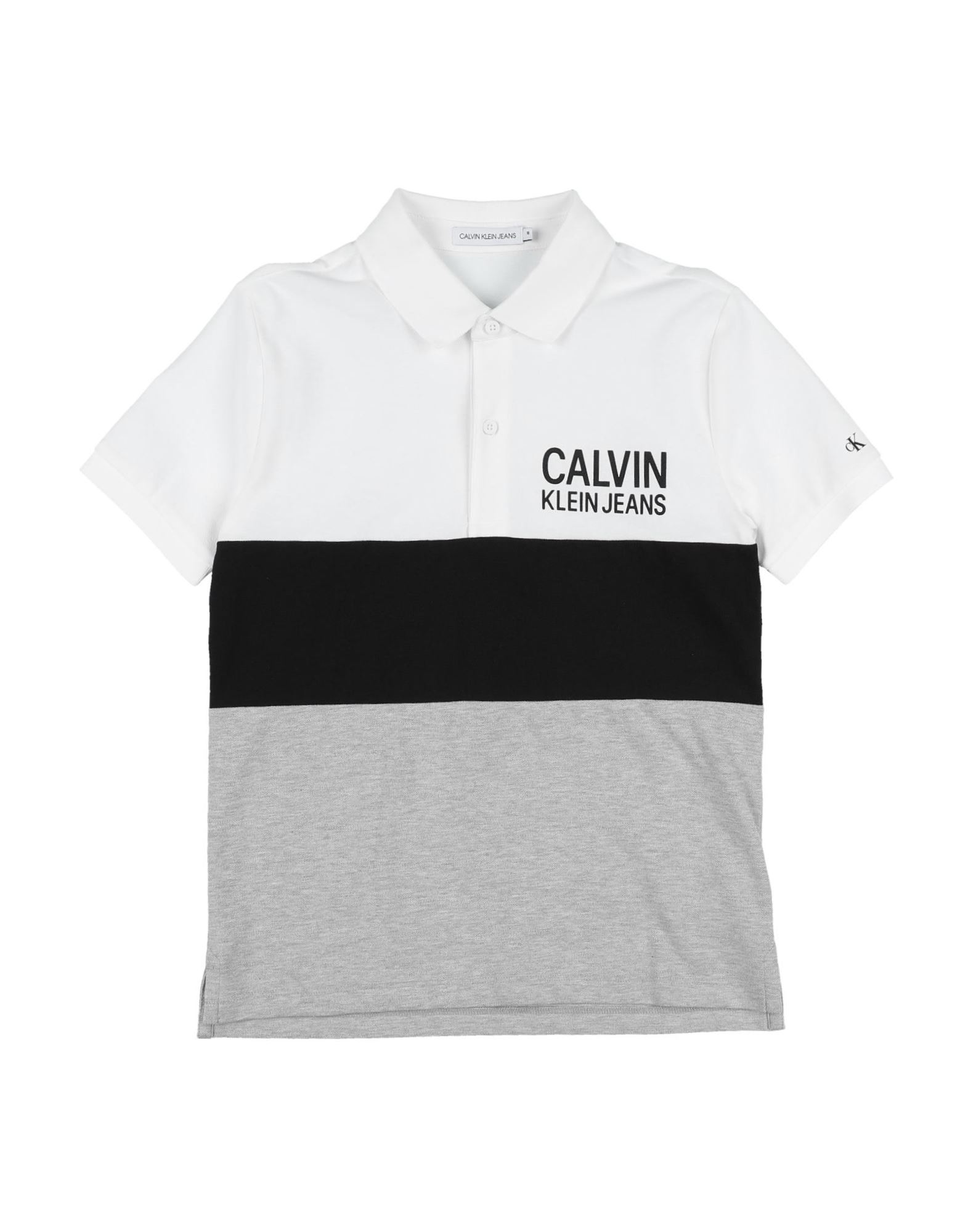 ＜YOOX＞ ★42%OFF！CALVIN KLEIN JEANS ボーイズ 3-8 歳 ポロシャツ ホワイト 6 コットン 94% / ポリウレタン 6%画像