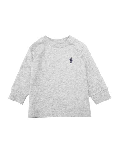 Polo Ralph Lauren Babies'  Long Sleeve Cotton Jersey T-shirt Newborn Boy T-shirt Light Grey Size 3 Cotton