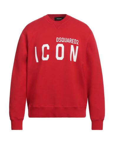 Dsquared2 Man Sweatshirt Tomato Red Size L Cotton, Elastane In Tomato Red