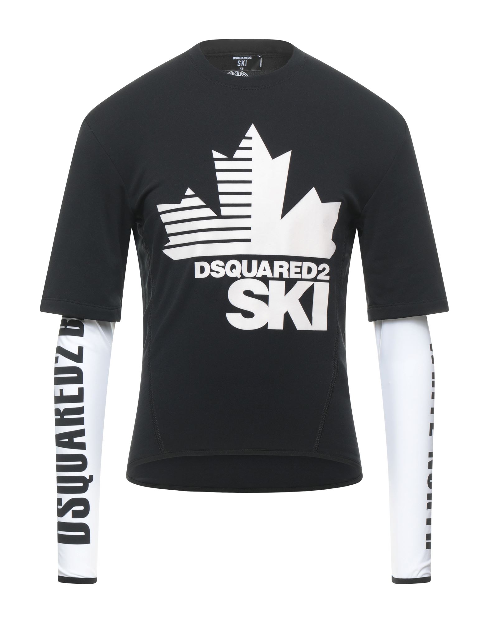 《セール開催中》DSQUARED2 メンズ T シャツ ブラック XS ポリエステル 95% / ポリウレタン 5% / ナイロン